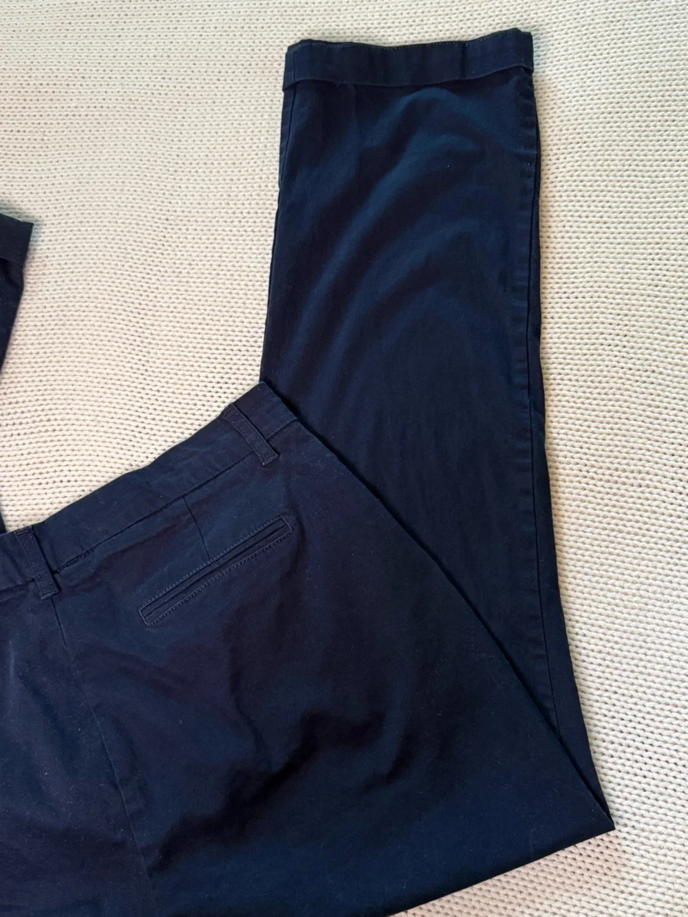 Gloria Vanderbilt Cuffed Navy Cotton Chino Pants size 14